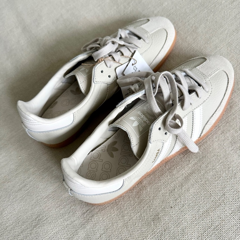 ADIDAS Samba OG/ Sz 8.5 / Aluminum/ChalkWhite/Wonderbeige